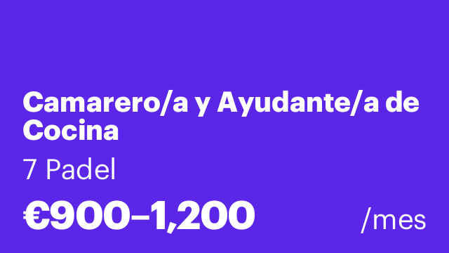 Camarero/a y Ayudante/a de Cocina