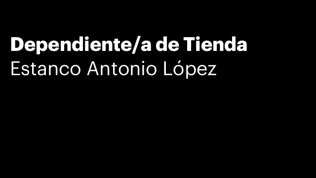 Dependiente/a de Tienda