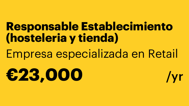 Responsable Establecimiento (hosteleria y tienda)