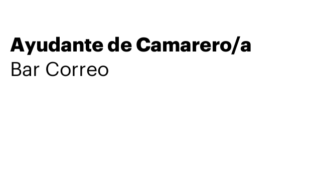 Ayudante de Camarero/a