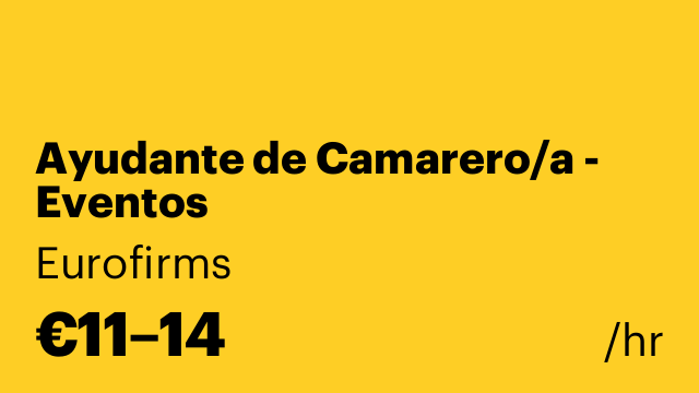 Ayudante de Camarero/a - Eventos