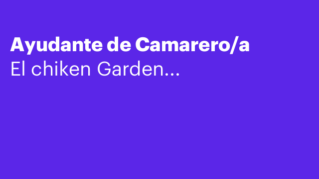 Ayudante de Camarero/a