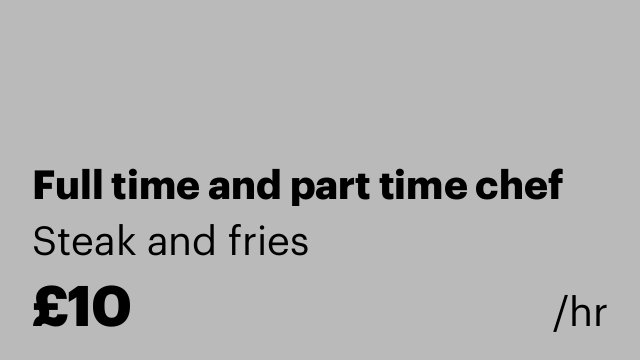 Full time and part time chef
