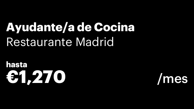 Ayudante/a de Cocina