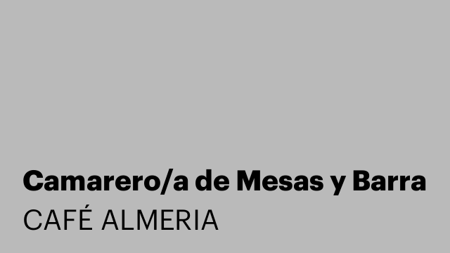 Camarero/a de Mesas y Barra