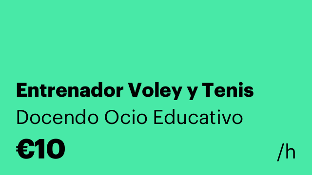 Entrenador Voley y Tenis