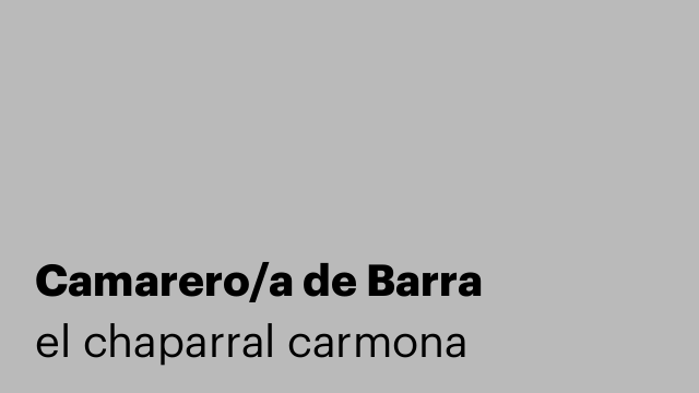 Camarero/a de Barra