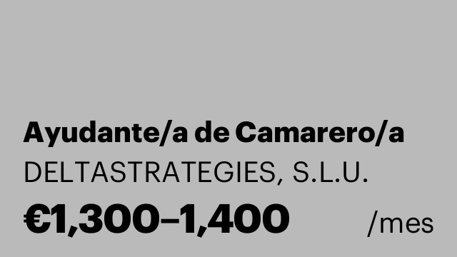 Ayudante/a de Camarero/a