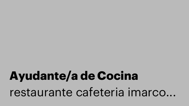 Ayudante/a de Cocina