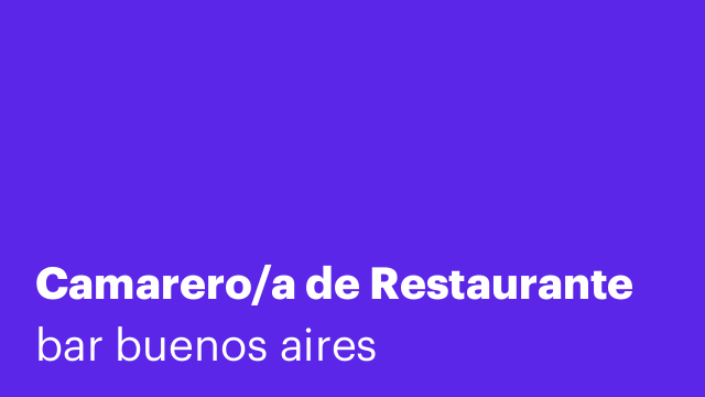 Camarero/a de Restaurante