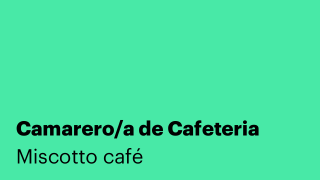 Camarero/a de Cafeteria
