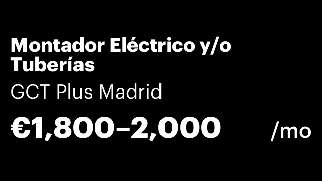 Montador Eléctrico y/o Tuberías