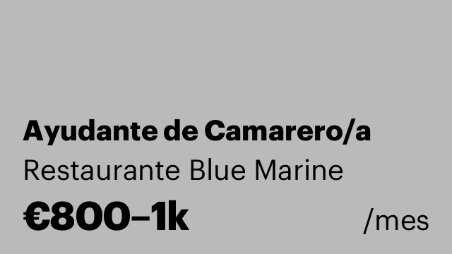 Ayudante de Camarero/a
