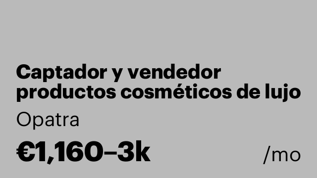 Captador y vendedor productos cosméticos de lujo