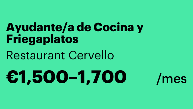 Ayudante/a de Cocina y Friegaplatos
