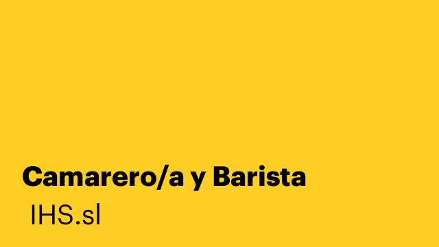 Camarero/a y Barista
