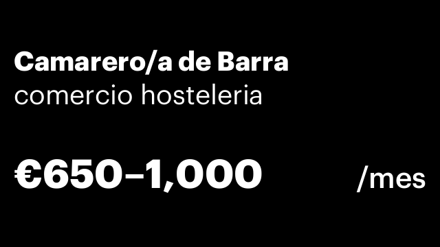 Camarero/a de Barra