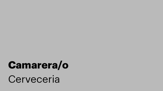 Camarera/o
