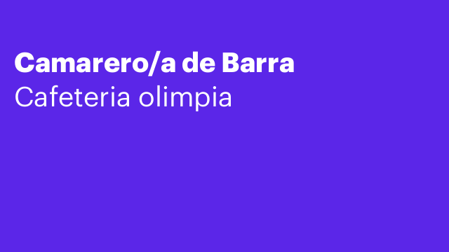 Camarero/a de Barra