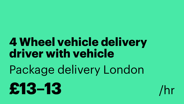 4 Wheel vehicle delivery driver with vehicle