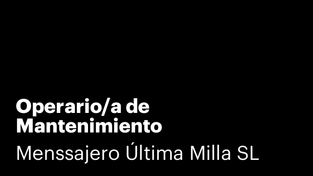 Operario/a de Mantenimiento