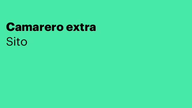 Camarero extra