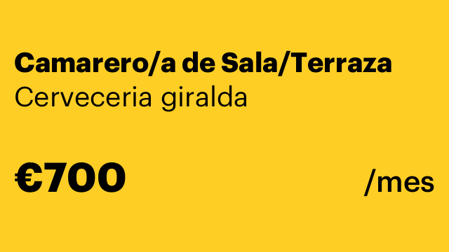 Camarero/a de Sala/Terraza