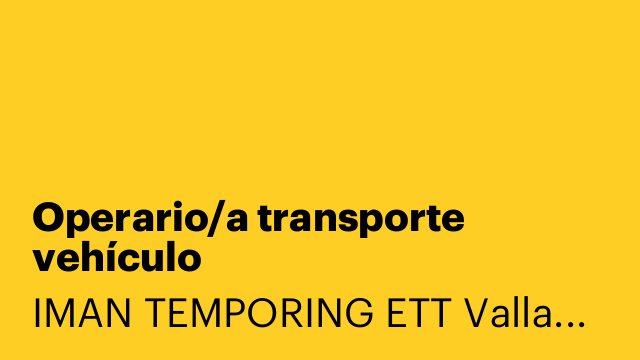 Operario/a transporte vehículo