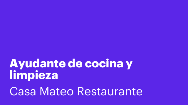 Ayudante de cocina y limpieza