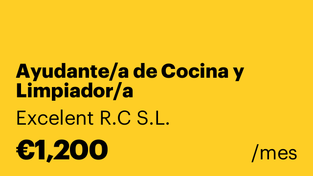 Ayudante/a de Cocina y Limpiador/a