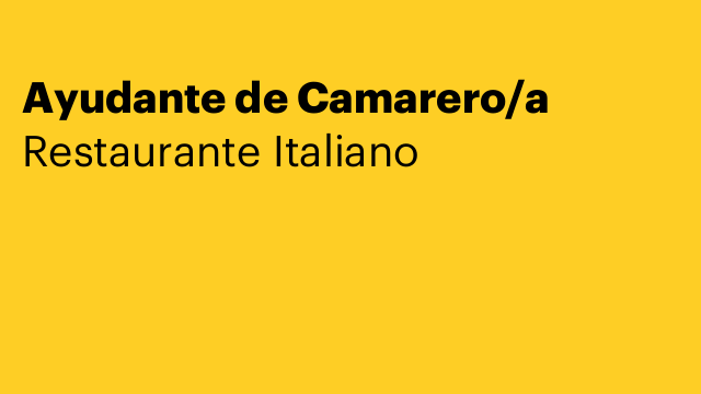 Ayudante de Camarero/a