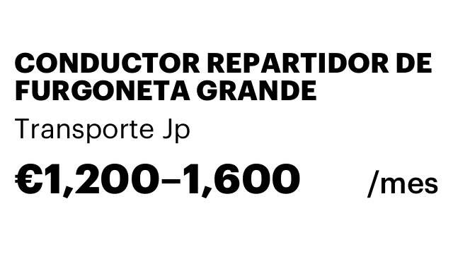 CONDUCTOR REPARTIDOR DE FURGONETA GRANDE