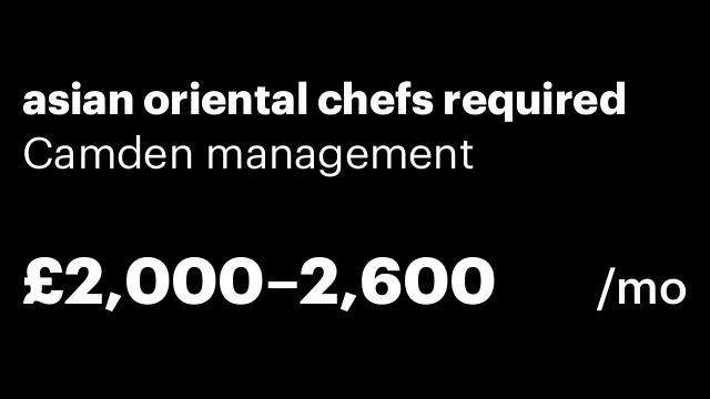 asian oriental chefs required