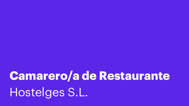Camarero/a de Restaurante