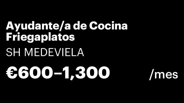 Ayudante/a de Cocina Friegaplatos