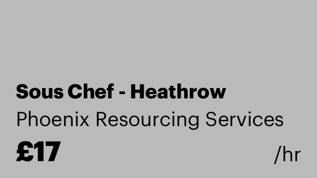 Sous Chef - Heathrow