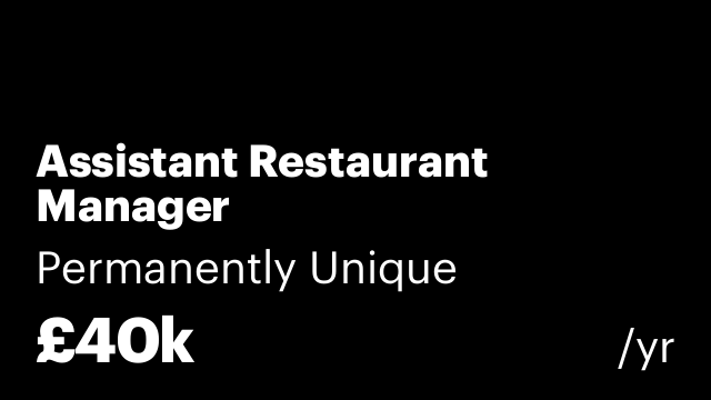 Assistant Restaurant Manager