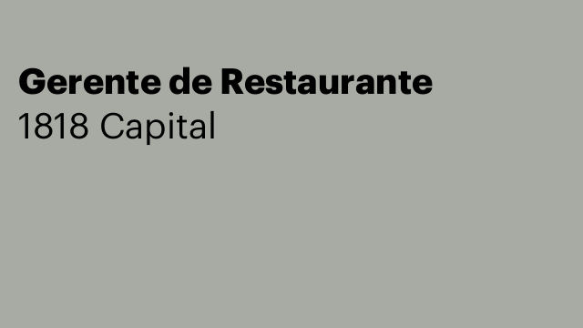 Gerente de Restaurante