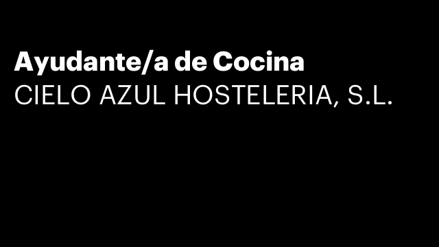 Ayudante/a de Cocina