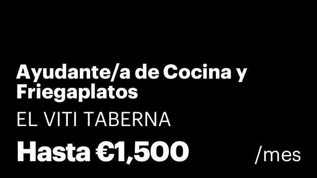 Ayudante/a de Cocina y Friegaplatos
