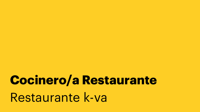Cocinero/a Restaurante