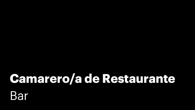 Camarero/a de Restaurante