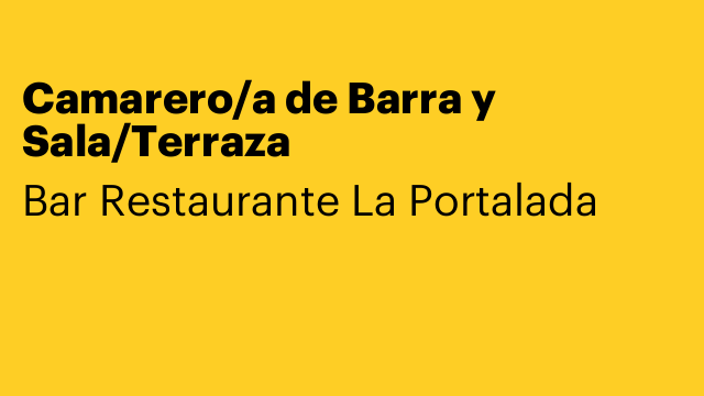 Camarero/a de Barra y Sala/Terraza