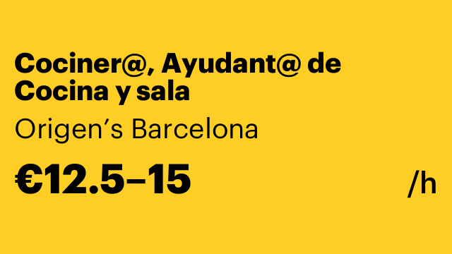 Cociner@, Ayudant@ de Cocina y sala