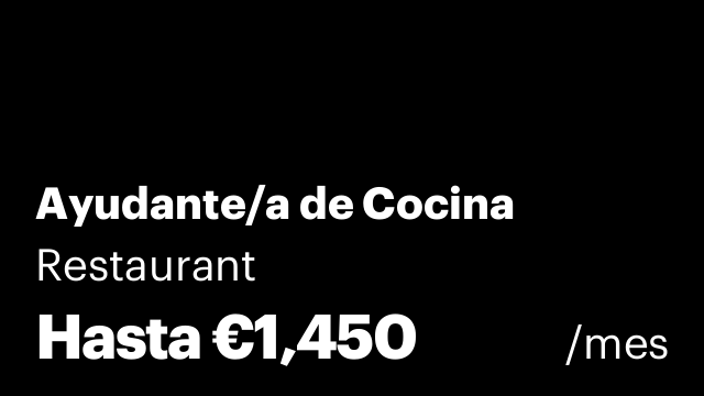 Ayudante/a de Cocina