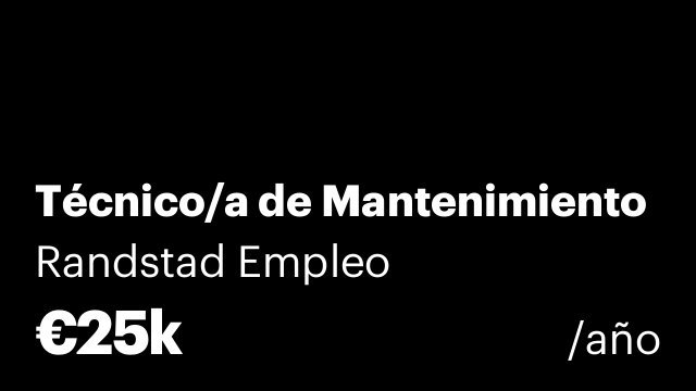 Técnico/a de Mantenimiento