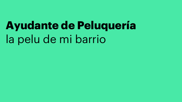 Ayudante de Peluquería