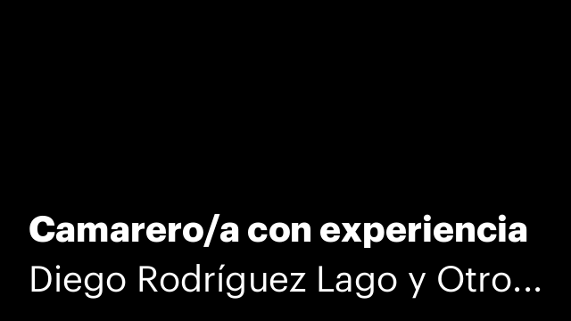 Camarero/a con experiencia