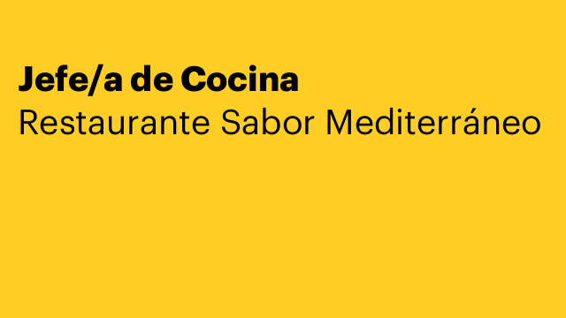 Jefe/a de Cocina