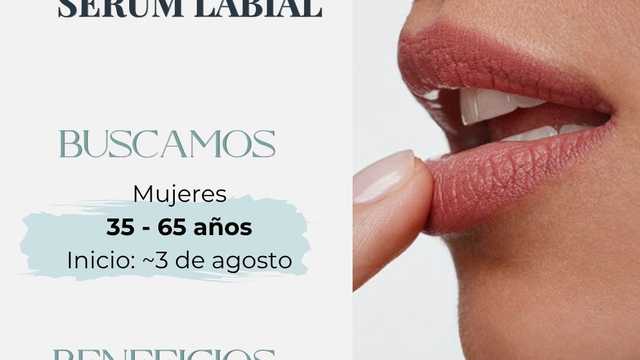 Participante estudio cosmetico serum labial
